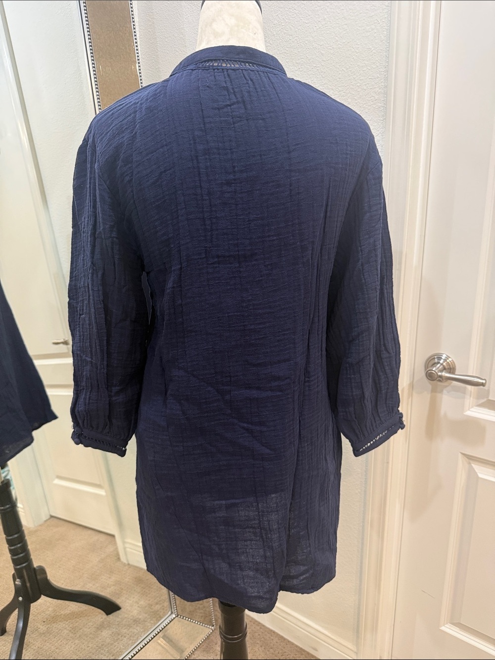 Zara Dark Navy Textured Tunic - Picture 5 of 6